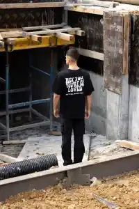 Erkek Kısa Kol Yazlık Tişört Bisiklet Yaka Baskılı Oversize T-Shirt - Siyah
