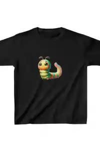 Unisex Çocuk Baskılı T-Shirt - Siyah