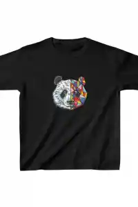 Unisex Çocuk Baskılı T-Shirt - Siyah