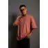 Erkek 24/1 Düz A Kalite Oversize T-shirt - Mavi