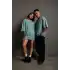 Erkek 24/1 Düz A Kalite Oversize T-shirt - Yeşil