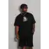 Unisex Oversize Baskılı Bisiklet Yaka T-Shirt - Siyah