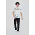 Erkek Baskılı Penye T-Shirt - Beyaz