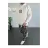 Erkek Baskılı Üç İplik Kapüşonlu Oversize Sweatshirt - Beyaz