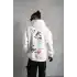 Erkek Şapkalı Güvercin Baskılı Kapşonlu Sweat - Beyaz