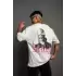 Erkek Sırt Baskılı Oversize T-Shirt - Beyaz