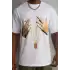 Unisex Baskılı Oversize T-Shirt - Beyaz