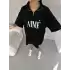 Unisex Yarım Fermuarlı Baskılı T-Shirt - Siyah