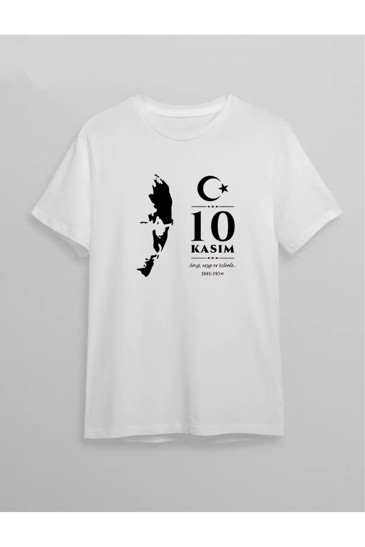 10 Kasım Atatürk Baskılı T-shirt - Beyaz