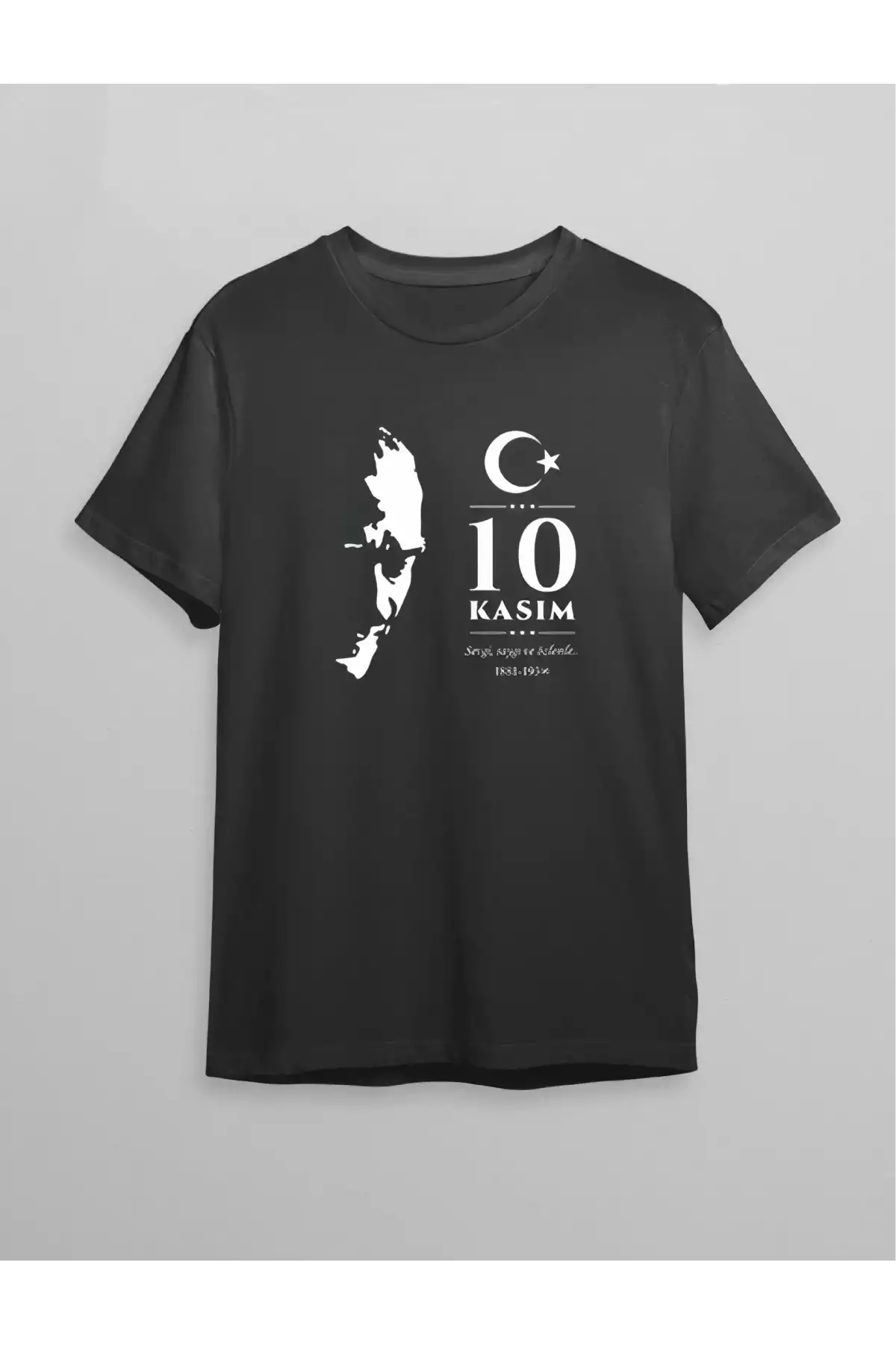 10 Kasım Atatürk Baskılı T-shirt - Siyah