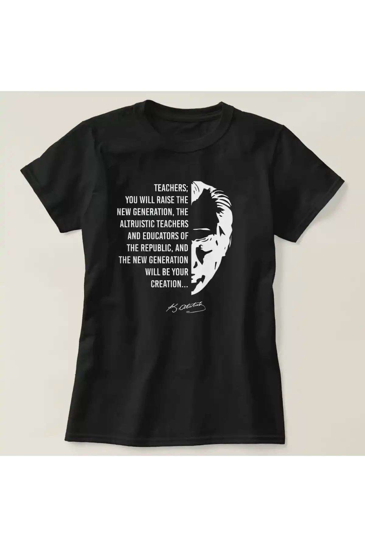 24 Kasım Öğretmenler Günü Baskılı T-shirt - Siyah