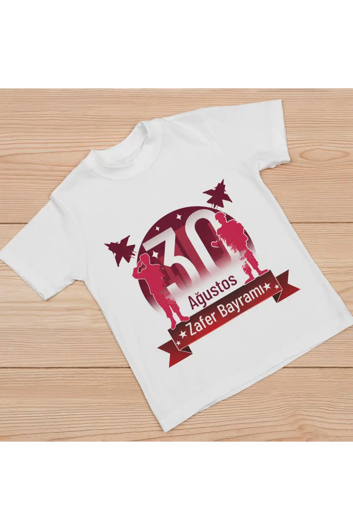 30 Ağustos Unisex Baskılı T-shirt - Beyaz