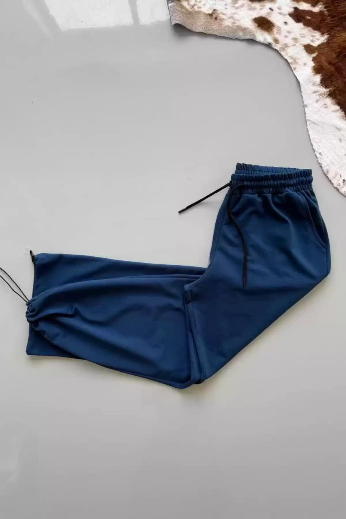 İki İplik Kumaş Baggy Alt Esofman - Turkuaz