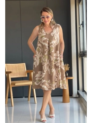 Renkli Çiçek Model Elbise