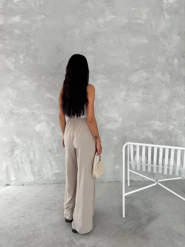 Ayrobin Oversize Kadın Pantalon - Bej