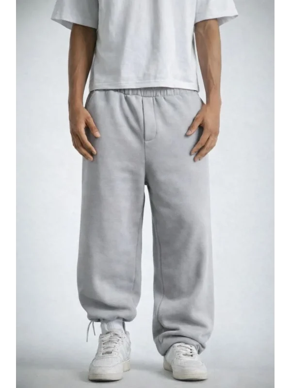 Erkek Lastikli Alt Eşofman - Gri