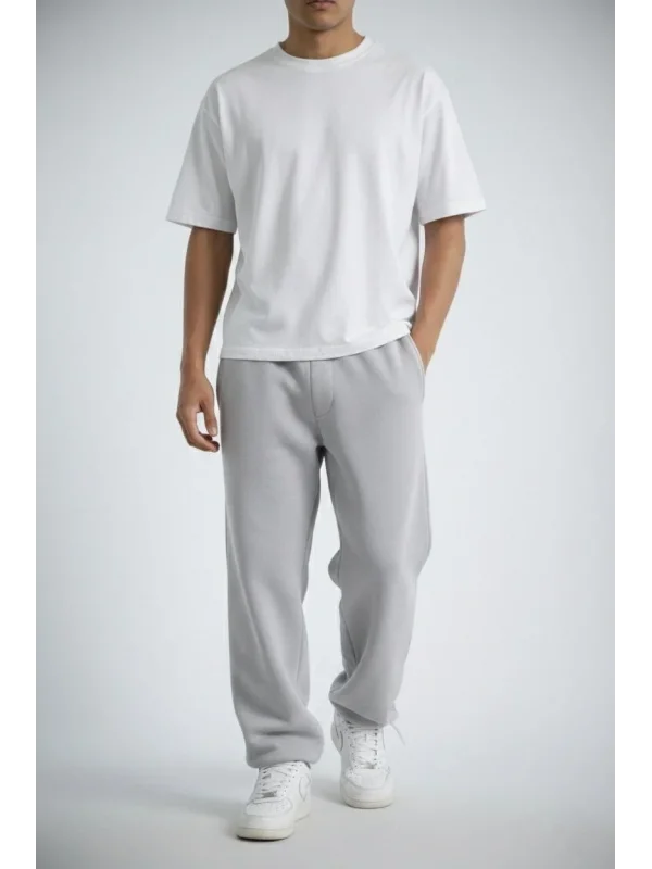 Erkek Lastikli Alt Eşofman - Gri