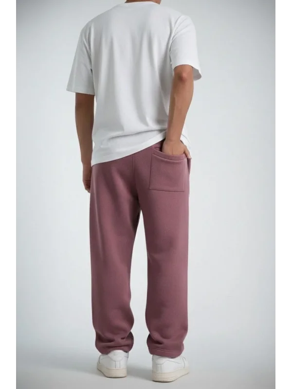 Erkek Baggy Alt Eşofman - Gül Kurusu