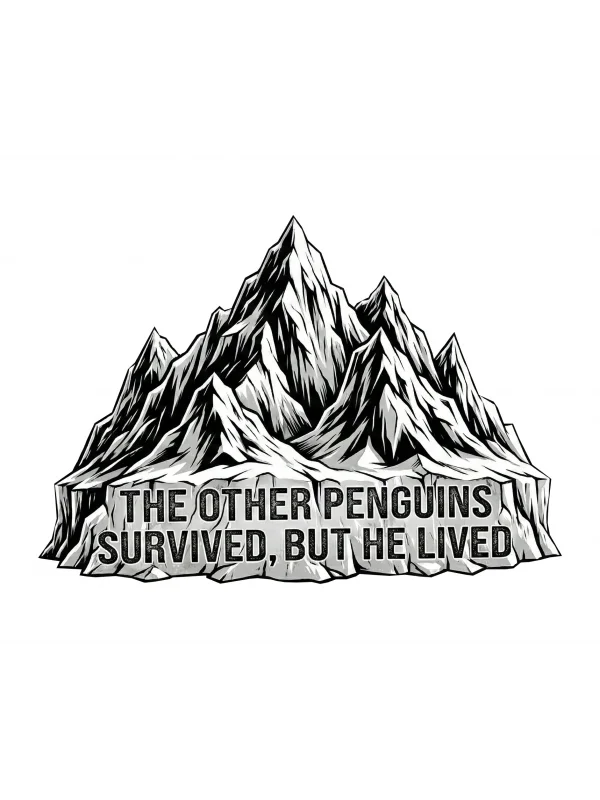 Erkek Nihilist Penguen Temalı Oversize Kapüşonlu Sweatshirt - Beyaz