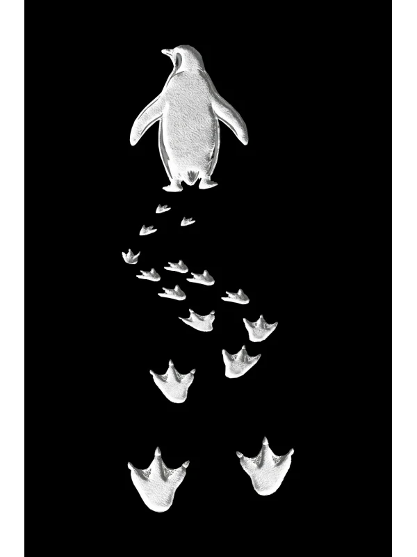 Erkek Nihilist Penguen Temalı Oversize Kapüşonlu Sweatshirt - Siyah