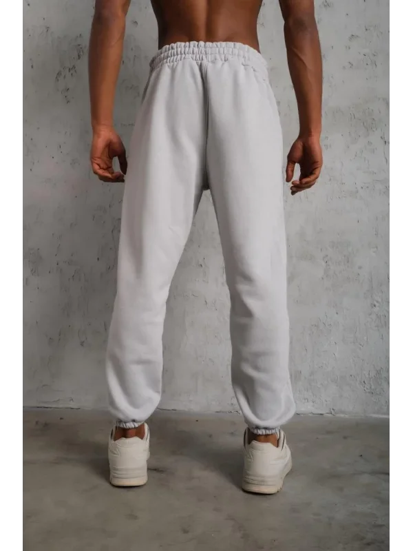 Erkek Üç İplik Alt Eşofman Lastikli - Gri