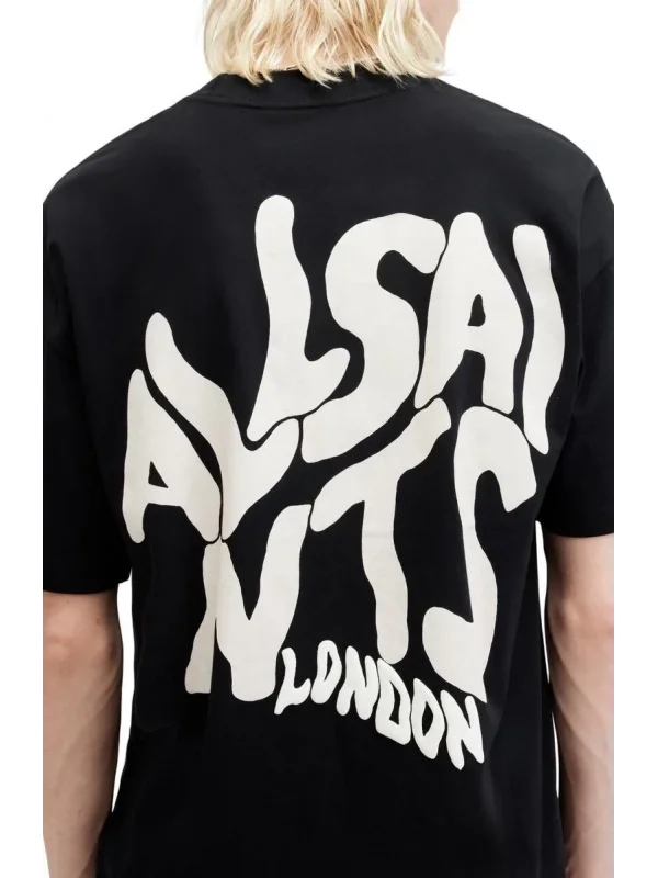 Lushiowear Erkek Tişört Baskılı Oversize Kısa kol T-shirt - Siyah