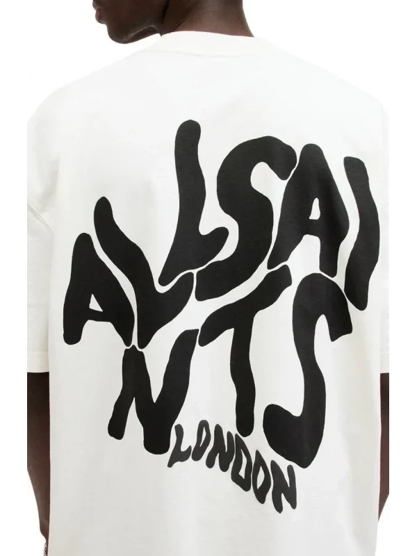 Lushiowear Erkek Tişört Baskılı Oversize kısa kol T-Shirt - Beyaz