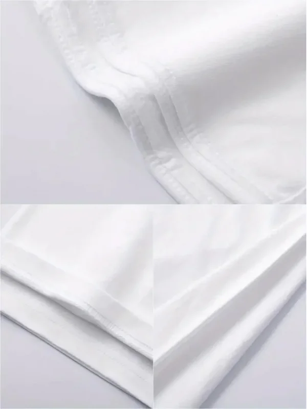 Lushiowear Erkek Tişört Bisiklet Yaka Kore sevimli ayı baskı Kısa Kol T-Shirt  - Beyaz