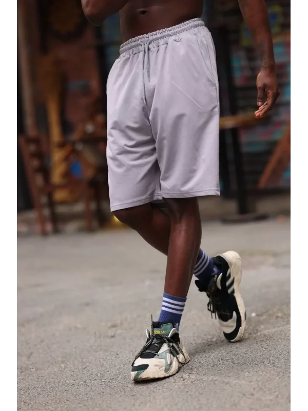 Lushiowear Erkek İki İplik Cepli Şort - Gri