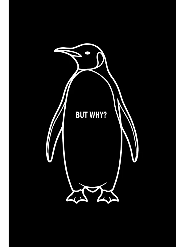 Lushiowear Erkek Nihilist Penguen Baskılı 3 İplik Pamuklu Kapüşonlu Sweatshirt Hoodie Siyah