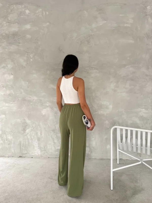 Lushiowear Kadın Ayrobin Oversize Kadın Pantolon - Mint Yeşili