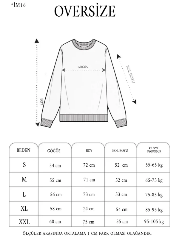 Lushiowear Kadın 3 İplik Pamuklu Bisiklet Yaka Baskılı SweatShirt - Siyah