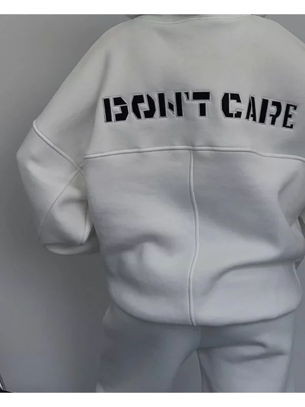 Nakış İşlemeli Üç İplik Sweat Takım- Beyaz