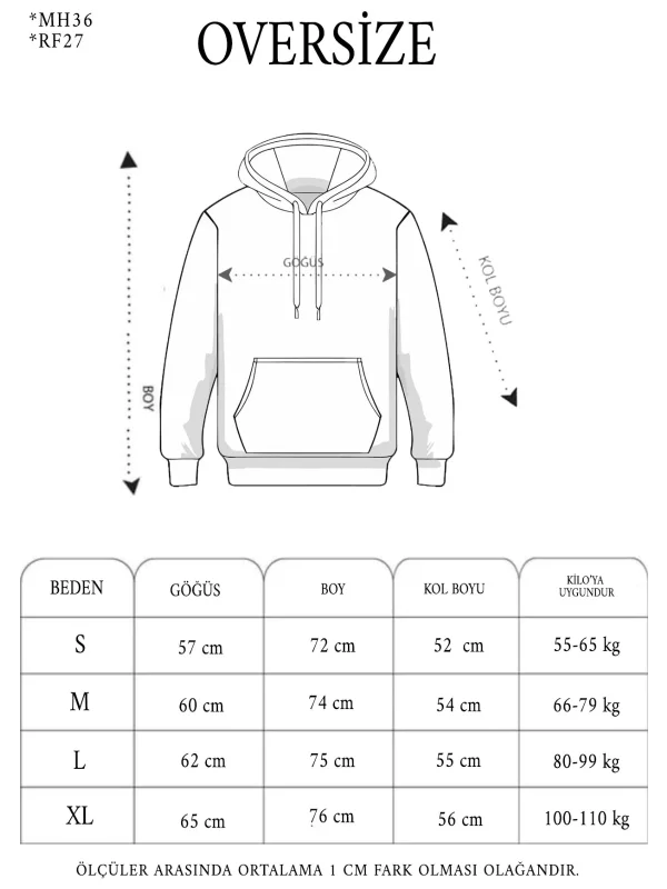 Unisex Double Oversize Kapşonlu Basic SweatShirt - Bej