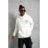 Erkek 98 Baskılı Kapşonlu Sweat - Beyaz