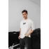 Erkek Baskılı Oversize T-shirt - Beyaz