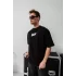 Erkek Baskılı Oversize T-shirt - Siyah