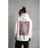 Erkek Kilim Desen Kapüşonlu Sweat - Beyaz