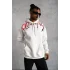 Erkek Ön ve Arka Baskılı Kapüşonlu 3 İplik Sweatshirt - Beyaz