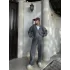 Geniş V Yaka Üç İplik Sweat Takım - Füme