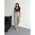 Kadın Yüksel Bel Rahat Paça Pantalon - Su Yeşili