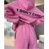 Nakış İşlemeli Üç İplik Sweat Takım- Pembe