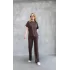 Osy Modal Yumuşak dokulu Kumaş Bisiklet Yaka Kısa Kollu Takım - Kahverengi