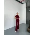 Osy Modal Yumuşak Dokulu Kumaş Kısa Kollu Crop Rahat Pantalon ikili Takım - Bordo