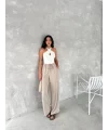Ayrobin Oversize Kadın Pantalon - Bej