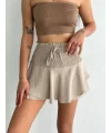 Ayrobin Şortlu Etek - Bej