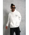 Erkek 98 Baskılı Kapşonlu Sweat - Beyaz
