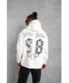 Erkek 98 Baskılı Kapşonlu Sweat - Beyaz