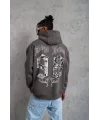 Erkek 98 Baskılı Kapşonlu Sweat - Gri
