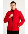 Erkek Bomber Mont Ceket – Su İtici Kumaş, Kapitone Astarlı, Fermuarlı, Kışlık - Kırmızı